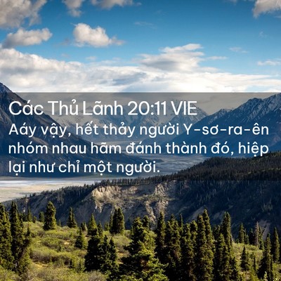 Picture 02 - Các Thủ Lãnh 20:11 VIE - Aáy vậy, hết thảy người Y-sơ-ra-ên - Bible Verse Picture
