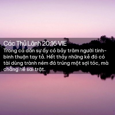Picture 02 - Các Thủ Lãnh 20:16 VIE - Trong cả dân sự ấy có bảy trăm - Bible Verse Picture