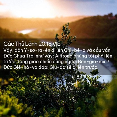 Picture 02 - Các Thủ Lãnh 20:18 VIE - Vậy, dân Y-sơ-ra-ên đi lên Ghi-bê-a và - Bible Verse Picture