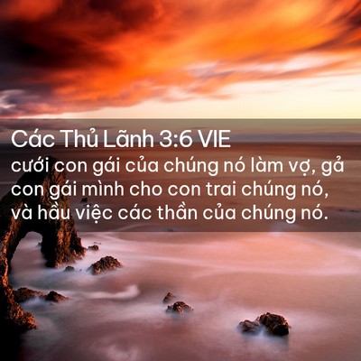 Picture 02 - Các Thủ Lãnh 3:6 VIE - cưới con gái của chúng nó làm vợ, gả - Bible Verse Picture