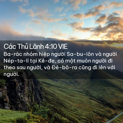 Picture 02 - Các Thủ Lãnh 4:10 VIE - Ba-rác nhóm hiệp người Sa-bu-lôn và - Bible Verse Picture