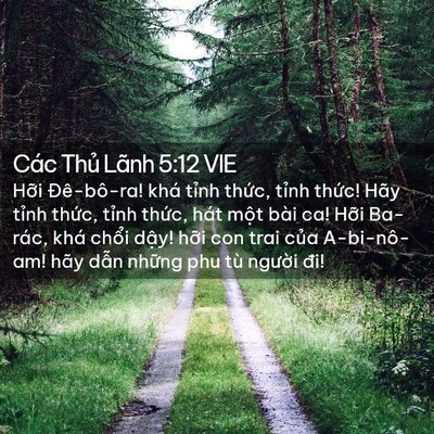Picture 02 - Các Thủ Lãnh 5:12 VIE - Hỡi Đê-bô-ra! khá tỉnh thức, tỉnh - Bible Verse Picture