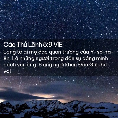 Picture 02 - Các Thủ Lãnh 5:9 VIE - Lòng ta ái mộ các quan trưởng của - Bible Verse Picture