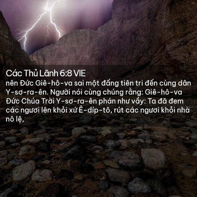 Picture 02 - Các Thủ Lãnh 6:8 VIE - nên Đức Giê-hô-va sai một đấng tiên - Bible Verse Picture