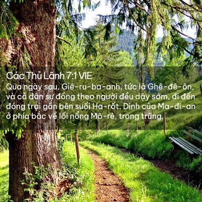 Picture 02 - Các Thủ Lãnh 7:1 VIE - Qua ngày sau, Giê-ru-ba-anh, tức là - Bible Verse Picture