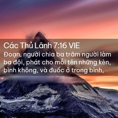 Picture 02 - Các Thủ Lãnh 7:16 VIE - Đoạn, người chia ba trăm người làm ba - Bible Verse Picture