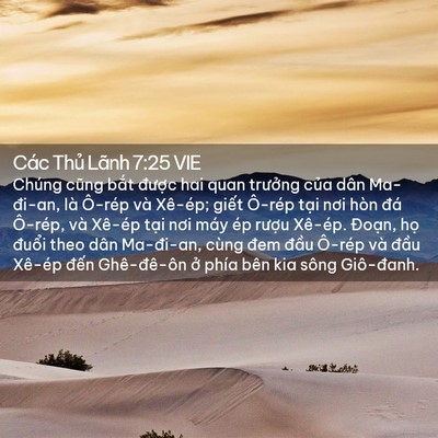 Picture 02 - Các Thủ Lãnh 7:25 VIE - Chúng cũng bắt được hai quan trưởng - Bible Verse Picture