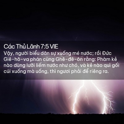 Picture 02 - Các Thủ Lãnh 7:5 VIE - Vậy, người biểu dân sự xuống mé - Bible Verse Picture