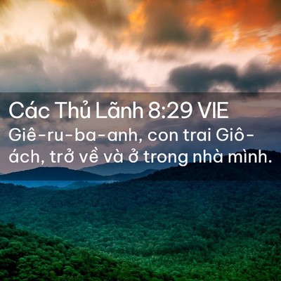 Picture 02 - Các Thủ Lãnh 8:29 VIE - Giê-ru-ba-anh, con trai Giô-ách, trở về - Bible Verse Picture