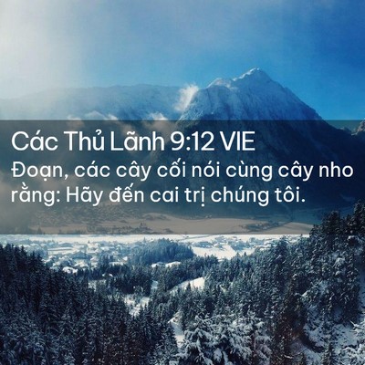 Picture 02 - Các Thủ Lãnh 9:12 VIE - Đoạn, các cây cối nói cùng cây nho - Bible Verse Picture