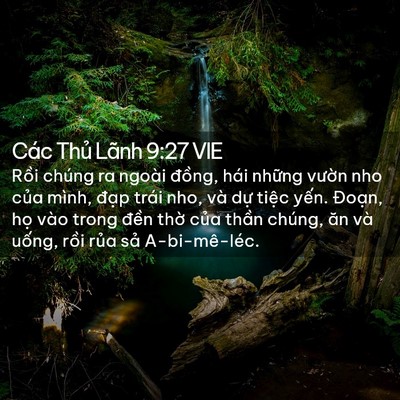 Picture 02 - Các Thủ Lãnh 9:27 VIE - Rồi chúng ra ngoài đồng, hái những - Bible Verse Picture