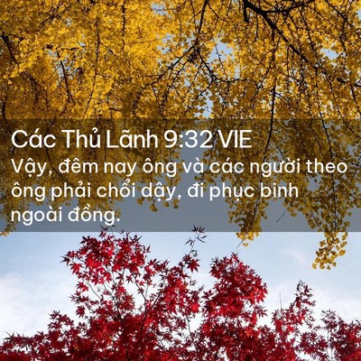 Picture 02 - Các Thủ Lãnh 9:32 VIE - Vậy, đêm nay ông và các người theo ông - Bible Verse Picture