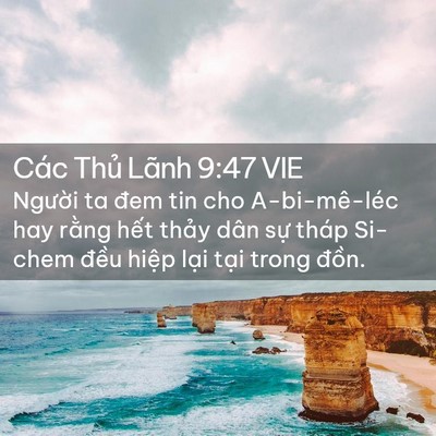 Picture 02 - Các Thủ Lãnh 9:47 VIE - Người ta đem tin cho A-bi-mê-léc hay rằng - Bible Verse Picture