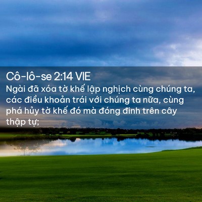 Picture 02 - Cô-lô-se 2:14 VIE - Ngài đã xóa tờ khế lập nghịch cùng - Bible Verse Picture