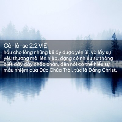 Picture 02 - Cô-lô-se 2:2 VIE - hầu cho lòng những kẻ ấy được yên - Bible Verse Picture