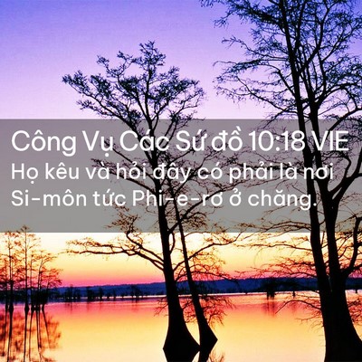 Picture 02 - Công Vụ Các Sứ đồ 10:18 VIE - Họ kêu và hỏi đây có phải là nơi - Bible Verse Picture