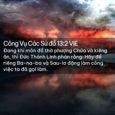 Picture 02 - Công Vụ Các Sứ đồ 13:2 VIE - Đang khi môn đồ thờ phượng Chúa và - Bible Verse Picture