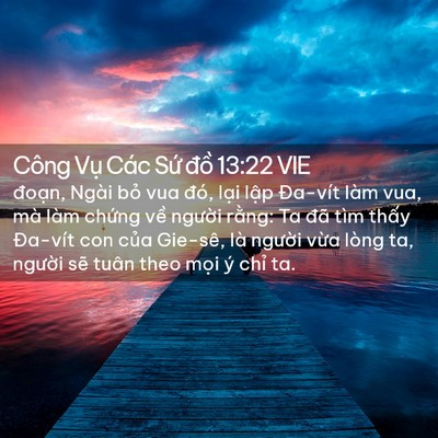 Picture 02 - Công Vụ Các Sứ đồ 13:22 VIE - đoạn, Ngài bỏ vua đó, lại lập - Bible Verse Picture
