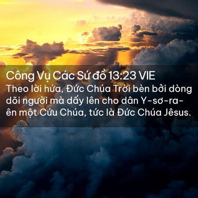Picture 02 - Công Vụ Các Sứ đồ 13:23 VIE - Theo lời hứa, Đức Chúa Trời bèn bởi - Bible Verse Picture