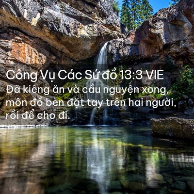 Picture 02 - Công Vụ Các Sứ đồ 13:3 VIE - Đã kiêng ăn và cầu nguyện xong, môn - Bible Verse Picture