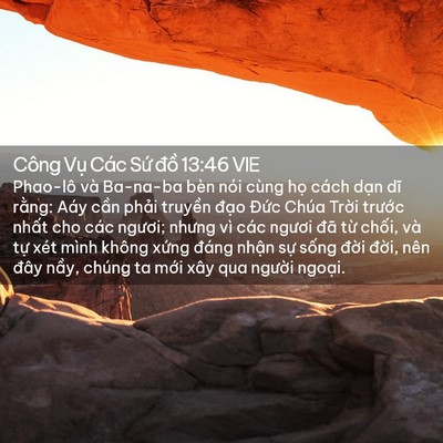 Picture 02 - Công Vụ Các Sứ đồ 13:46 VIE - Phao-lô và Ba-na-ba bèn nói cùng họ cách - Bible Verse Picture