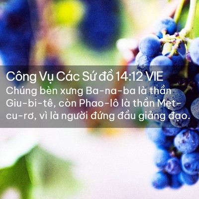 Picture 02 - Công Vụ Các Sứ đồ 14:12 VIE - Chúng bèn xưng Ba-na-ba là thần Giu-bi-tê, - Bible Verse Picture