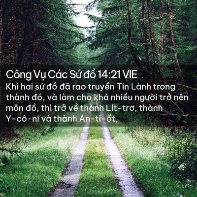 Picture 02 - Công Vụ Các Sứ đồ 14:21 VIE - Khi hai sứ đồ đã rao truyền Tin Lành - Bible Verse Picture