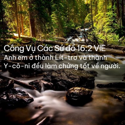 Picture 02 - Công Vụ Các Sứ đồ 16:2 VIE - Anh em ở thành Lít-trơ và thành Y-cô-ni - Bible Verse Picture