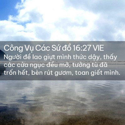 Picture 02 - Công Vụ Các Sứ đồ 16:27 VIE - Người đề lao giựt mình thức dậy, - Bible Verse Picture