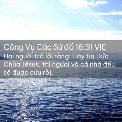 Picture 02 - Công Vụ Các Sứ đồ 16:31 VIE - Hai người trả lời rằng: Hãy tin Đức - Bible Verse Picture