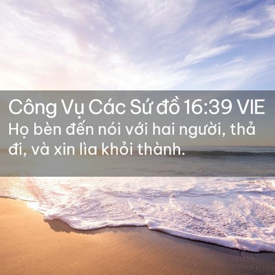 Picture 02 - Công Vụ Các Sứ đồ 16:39 VIE - Họ bèn đến nói với hai người, thả - Bible Verse Picture