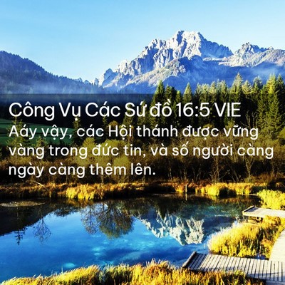 Picture 02 - Công Vụ Các Sứ đồ 16:5 VIE - Aáy vậy, các Hội thánh được vững - Bible Verse Picture