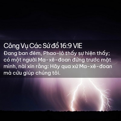 Picture 02 - Công Vụ Các Sứ đồ 16:9 VIE - Đang ban đêm, Phao-lô thấy sự hiện - Bible Verse Picture