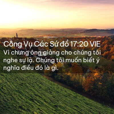 Picture 02 - Công Vụ Các Sứ đồ 17:20 VIE - Vì chưng ông giảng cho chúng tôi nghe sự - Bible Verse Picture