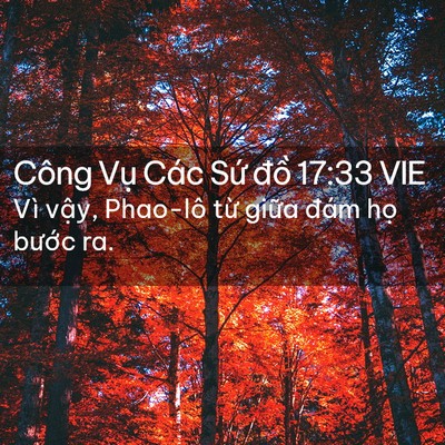 Picture 02 - Công Vụ Các Sứ đồ 17:33 VIE - Vì vậy, Phao-lô từ giữa đám họ - Bible Verse Picture