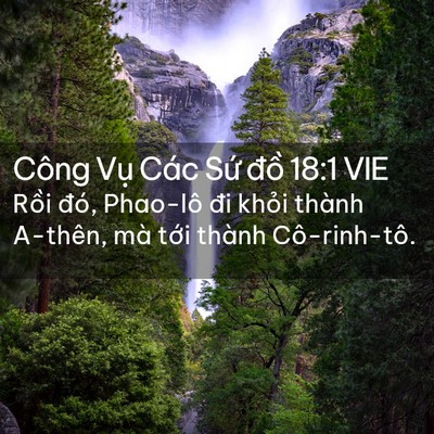 Picture 02 - Công Vụ Các Sứ đồ 18:1 VIE - Rồi đó, Phao-lô đi khỏi thành A-thên, - Bible Verse Picture