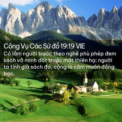 Picture 02 - Công Vụ Các Sứ đồ 19:19 VIE - Có lắm người trước theo nghề phù - Bible Verse Picture