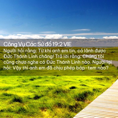 Picture 02 - Công Vụ Các Sứ đồ 19:2 VIE - Người hỏi rằng: Từ khi anh em tin, có - Bible Verse Picture