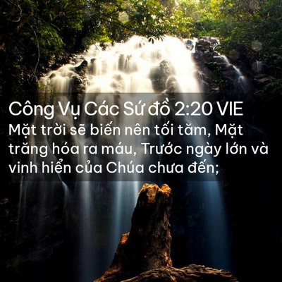 Picture 02 - Công Vụ Các Sứ đồ 2:20 VIE - Mặt trời sẽ biến nên tối tăm, Mặt - Bible Verse Picture