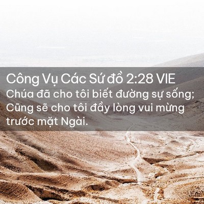 Picture 02 - Công Vụ Các Sứ đồ 2:28 VIE - Chúa đã cho tôi biết đường sự sống; - Bible Verse Picture