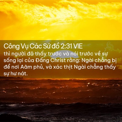 Picture 02 - Công Vụ Các Sứ đồ 2:31 VIE - thì người đã thấy trước và nói - Bible Verse Picture