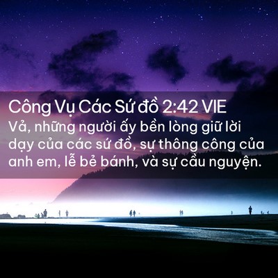 Picture 02 - Công Vụ Các Sứ đồ 2:42 VIE - Vả, những người ấy bền lòng giữ - Bible Verse Picture