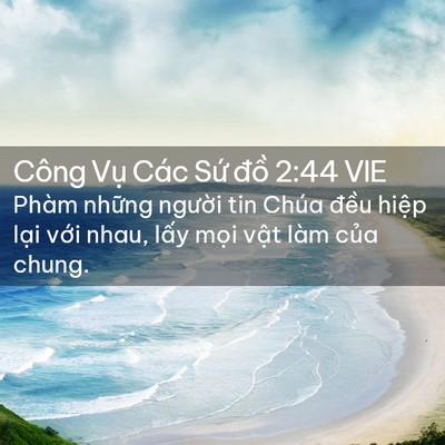 Picture 02 - Công Vụ Các Sứ đồ 2:44 VIE - Phàm những người tin Chúa đều hiệp - Bible Verse Picture