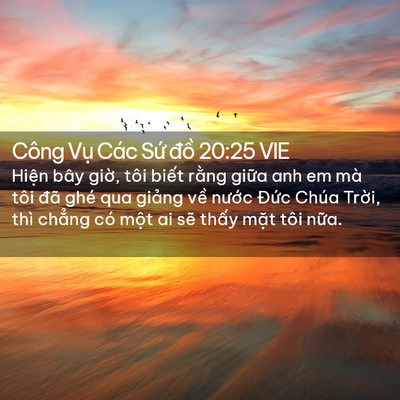 Picture 02 - Công Vụ Các Sứ đồ 20:25 VIE - Hiện bây giờ, tôi biết rằng giữa anh - Bible Verse Picture