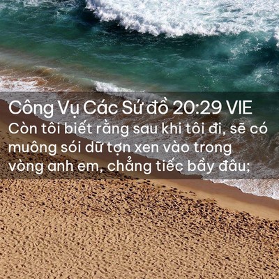 Picture 02 - Công Vụ Các Sứ đồ 20:29 VIE - Còn tôi biết rằng sau khi tôi đi, sẽ - Bible Verse Picture