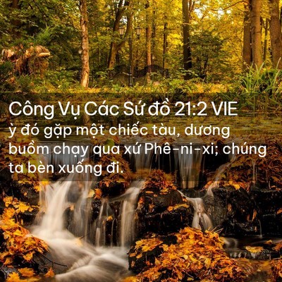 Picture 02 - Công Vụ Các Sứ đồ 21:2 VIE - ỳ đó gặp một chiếc tàu, dương buồm - Bible Verse Picture
