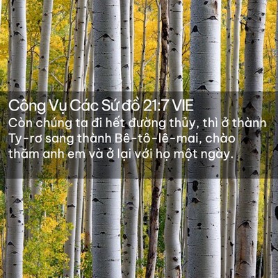 Picture 02 - Công Vụ Các Sứ đồ 21:7 VIE - Còn chúng ta đi hết đường thủy, thì - Bible Verse Picture