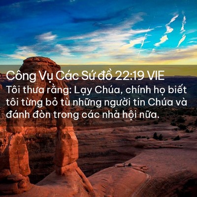 Picture 02 - Công Vụ Các Sứ đồ 22:19 VIE - Tôi thưa rằng: Lạy Chúa, chính họ - Bible Verse Picture