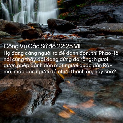Picture 02 - Công Vụ Các Sứ đồ 22:25 VIE - Họ đang căng người ra để đánh đòn, - Bible Verse Picture