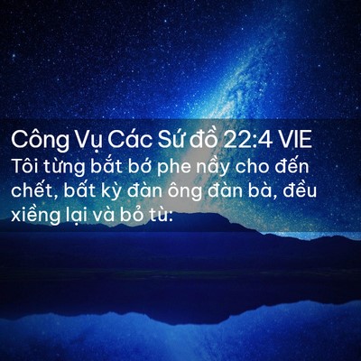 Picture 02 - Công Vụ Các Sứ đồ 22:4 VIE - Tôi từng bắt bớ phe nầy cho đến - Bible Verse Picture